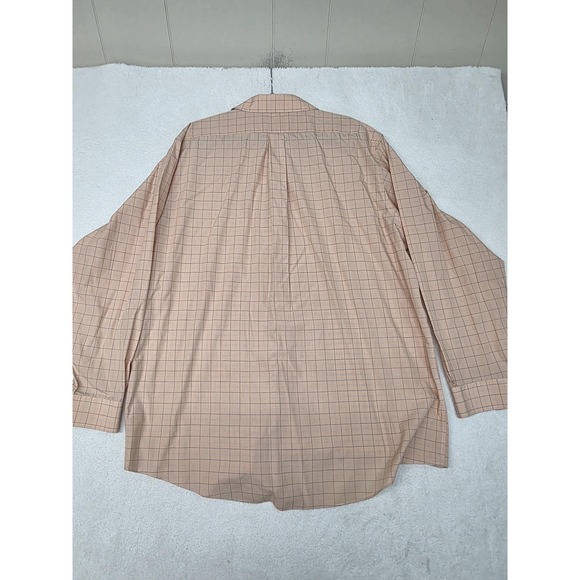 Brooks Brothers Shirt Mens 18 36/37 Orange Check 346 Non Iron Cotton Button Down - Picture 4 of 11